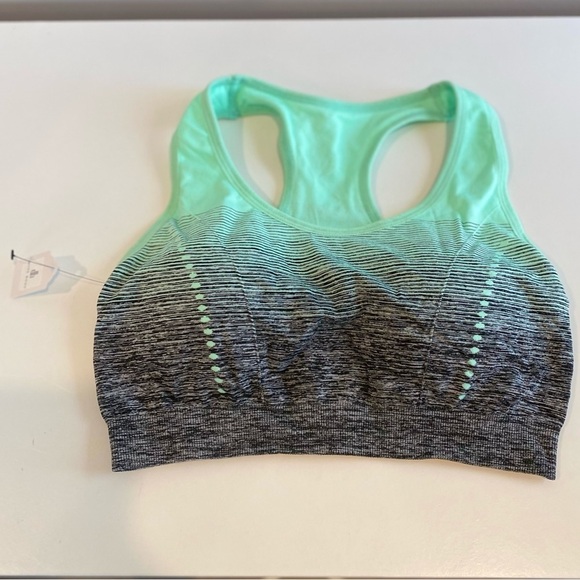 Black and green sports bra padded Small Medium Large NWT - Picture 5 of 8